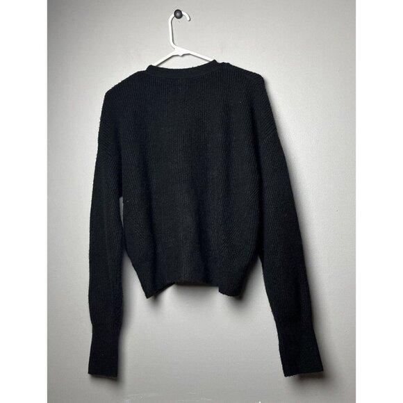 Halogen Women's Embellished Cropped Cardigan Sweater Black Size Medium - Picture 6 of 10